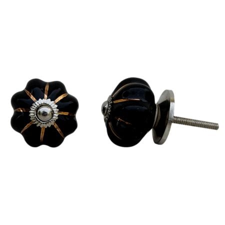 Black Gold Line Medium Knob